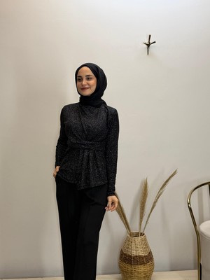 JOOQSTORE Simli Drapeli Bluz