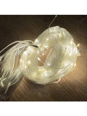 2x2 Perde 192 LED Sarı Işık - 8 Fonksiyonlu