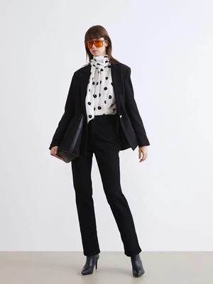 LC Waikiki Siyah Straight Fit Kadın Jean Pantolon