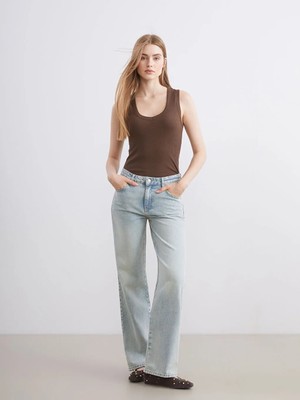 LC Waikiki Mavi Wideleg Kadın Jean Pantolon