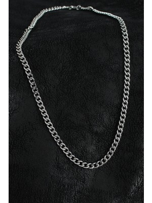 Luz&Pos 316L Çelik Klasik Zincir Model Gümüş Renk Erkek Kolye