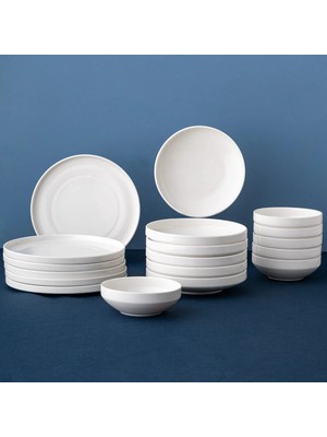 Emsan Alfa 18 Parça Yemek Takımı Beyaz