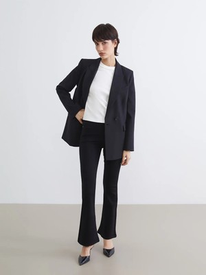 LC Waikiki Siyah Flare Kadın Jean Pantolon