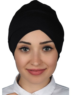 Altobeh Çapraz Dış Tesettür Bonesi Penye - Lacivert