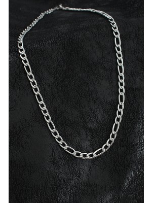 Luz&Pos 316L Çelik Kalın Figaro Zincir Model Gümüş Renk Erkek Kolye