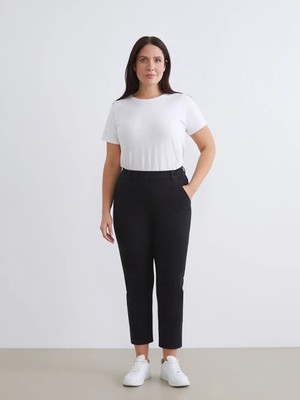 LC Waikiki Siyah Büyük Beden Straight Fit Kadın Jean Pantolon