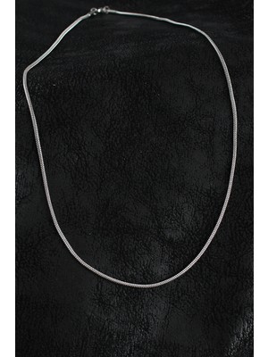 Luz&Pos 316L Çelik Örme Zincir Model Gümüş Renk Erkek Kolye