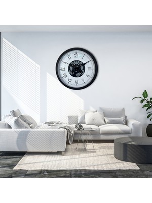 Zentime Roma Signature 60 cm Çarklı Siyah Duvar Saati