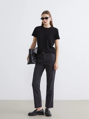 LC Waikiki Siyah Straight Fit Kadın Jean Pantolon