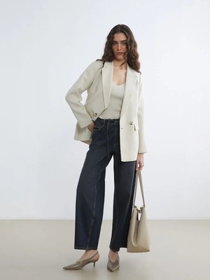 LC Waikiki Indigo Baggy Fit Kadın Jean Pantolon