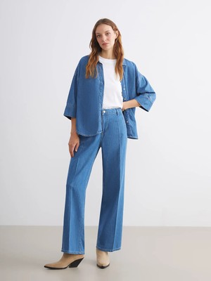 LC Waikiki Indigo Straight Fit Kadın Jean Pantolon