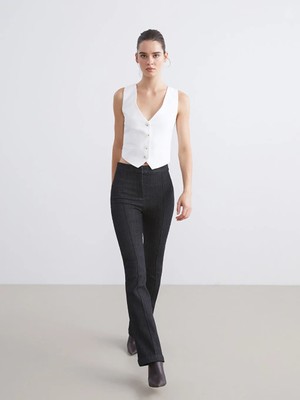 LC Waikiki Siyah Flare Kadın Jean Pantolon