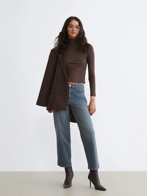 LC Waikiki Indigo Boyfriend Fit Kadın Jean Pantolon