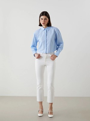 LC Waikiki Beyaz Mars Flare Kadın Jean Pantolon