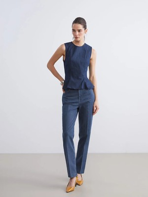 LC Waikiki Mavi Flare Kadın Jean Pantolon