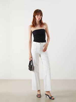 LC Waikiki Beyaz Wideleg Kadın Jean Pantolon