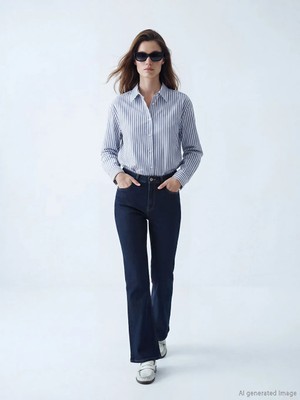 LC Waikiki Indigo Flare Kadın Jean Pantolon