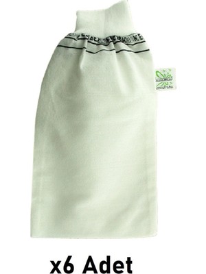 Kelebek Hamam Beyaz Lastikli Banyo Kesesi 6 Adet Standart Malzeme ile Rahat Kullanım