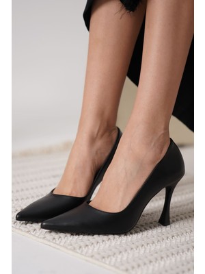 Zerenyus Blade Premium Mat Siyah Kadın Stiletto