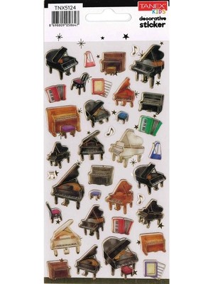 Taneks Tanex Kıds TNX-5124 Dekotarif Etiketler - Kabartmalı Damla Müzik Aletleri 5 - 1 Adet