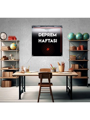 Deko Gonya Deprem Haftası Fotoğraf Panosu Branda 100X100