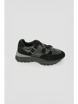 Eschi Kadın Günlük Hakiki Deri Sneaker Kaydırmaz Taban Esnek Rahat Ortopedik Spor Ayakkabı