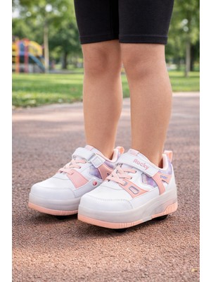 Minibonito Patenli Cırtlı Işıklı Spor Ayakkabısı 4 Tekerlekli Paten –ışıkları On/off Tuşlu