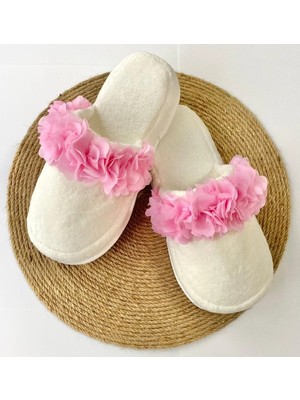 İrembaby Anne Lohusa Terliği Pembe Çiçekli Lohusa Terliği (Çekim-Düğün-Kına)