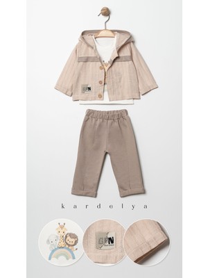 Minino Kapşonlu Erkek Bebe Takım