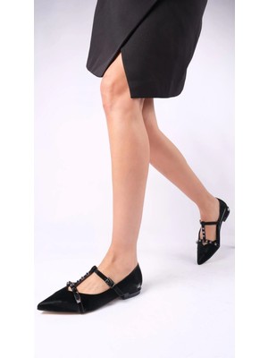 Romex Bordo Babet Ayakkabı - Zarif Tasarım, Sivri Burun, Metal Detaylı, Günlük ve Resmi Kullanıma Uygun