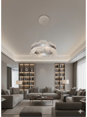 Light House Modern Sarkıt Akrilik Salon Avizesi 3 Renk Modlu 30X80