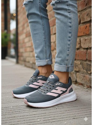 Solazer Kadın Füme Pudra Sneaker Günlük Spor Ayakkabı 053-K
