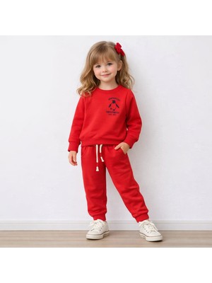 Bebolly Ikili Takım Beep Baskılı Uzun Kol Beli Lastikli Mevsimlik Eşofman Takımı