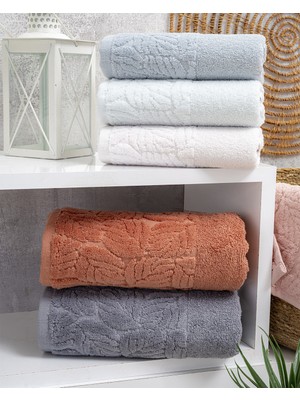 Hazangülü Collection Buldan Üretimi Çeyizlik Jakarlı Yaprak Kısmi Kadife 6'lı Mutfak Havlusu I 30X50