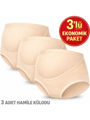 Qulat Yüksek Bel Hamile Külodu 3’lü Set – Karma Renk (Siyah/beyaz/ten)