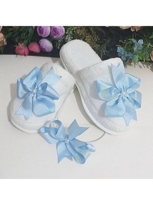 İrembaby Fiyonklu Mavi Lohusa Terlik Taç Seti Yeni Model 1006 – Lohusa Seti – Lohusa Seti – Lohusa Seti