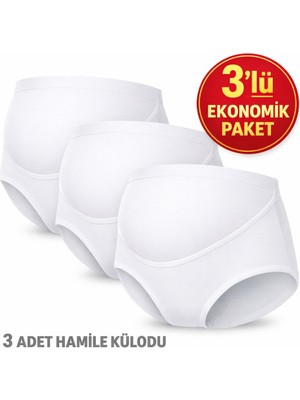 Qulat Yüksek Bel Hamile Külodu 3’lü Set – Karma Renk (Siyah/beyaz/ten)