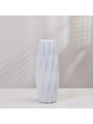 El Yapımı Taş Tozu Dekoratif Tekli Vazo Hediyelik Modern Salon ve Ev Dekorasyon Objesi