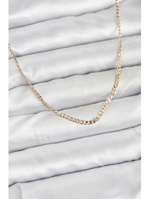 cm 14K Gold Renk Pirinç Zincir Model Kadın Kolye