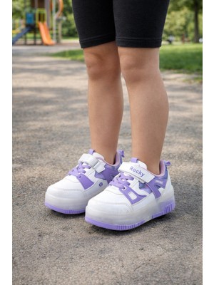 Minibonito Patenli Cırtlı Işıklı Spor Ayakkabısı 4 Tekerlekli Paten –ışıkları On/off Tuşlu