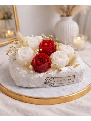 PerloraCo Lale Mum Alçı Saksıda