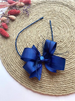 İrembaby Anne Lohusa Tacı Lacivert Tüylü Fiyonk Lohusa Tacı Saç Bandı