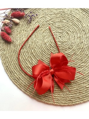 İrembaby Anne Lohusa Tacı Kırmızı Tüylü Fiyonk Lohusa Tacı Saç Bandı