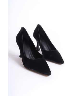 Zerenyus Cordelia Premium Siyah Saten Stiletto 7 cm