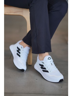Solazer Kadın Beyaz Siyah Sneaker Günlük Spor Ayakkabı 053-K 36