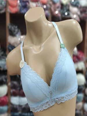 Belvü Dantelli Telsiz Sütyen Kırık Beyaz