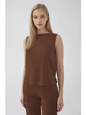 Vitrin Yanları Düğmeli Bluz