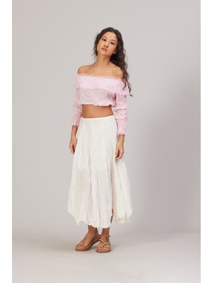 Nisan Triko Dantel Detaylı Bluz