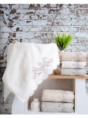 Hazangülü Collection Buldan Üretimi Çeyizlik Imre Pamuk 6'lı El/yüz Havlusu I 50X90