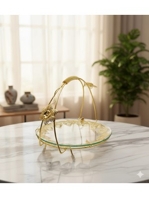 Akmetal Ferforje Model Kulplu Bayram Şekerlik Çikolatalık Gold